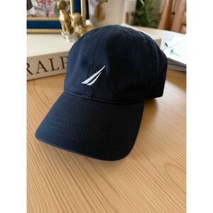 Nautica Mens Navy Blue Cotton J-Class Logo Adjustable Golf Strap Back Hat Cap